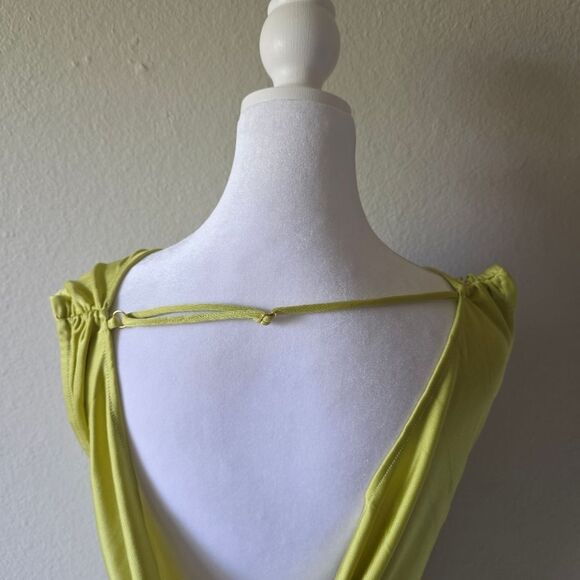 NWT Asta Resort Chloe Backless Maxi Dress Chartreuse Size Small - Picture 5 of 10